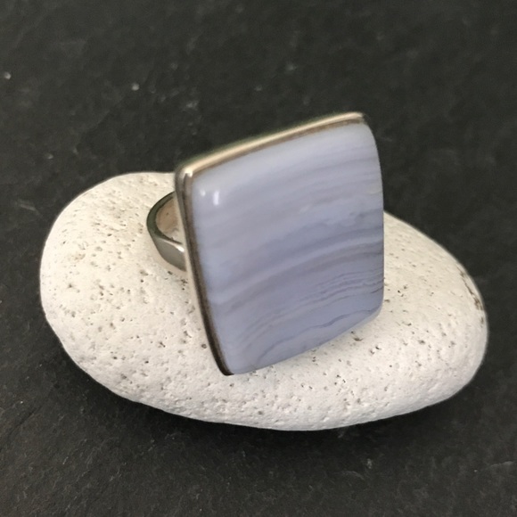 Blue lace agate Sterling silver rings - Picture 7 of 8